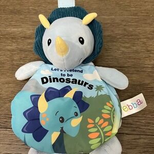 ebba Story Pals Soft Books Lets Pretend To Be Dinosaurs Triceratops Blue Plush